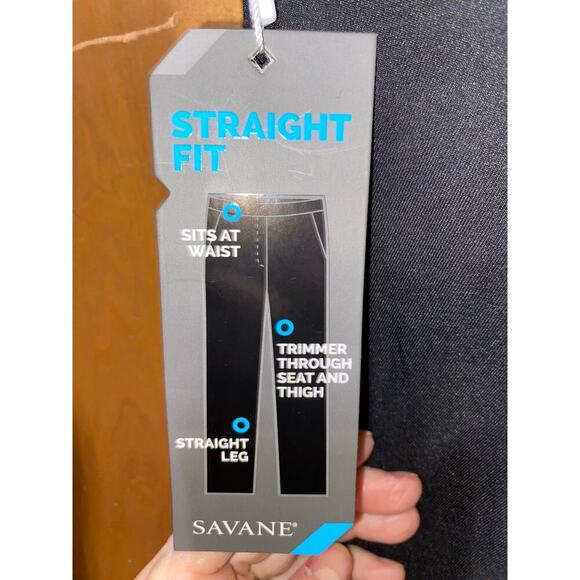 Mens Dress Pants by Savane Straight Fit Stretch Flat Front 40x29 NWT - Picture 4 of 6